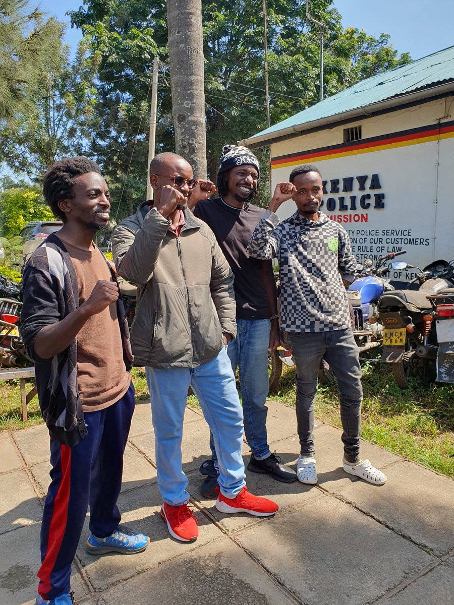 thefamoustvke's tweet photo. UPDATE: All four filmmakers have been released.
The Four Filmmakers Involved in the Making of the BBC Documentary “Blood Parliament” were Arrested in Karen, Nairobi.
#FreeNickWambugu #FreeMarkDenver #FreeBrianAdagala #FreeChrisWamae #Freethefilmmakers
@dennothefamous https://t.co/ytYWILYinY