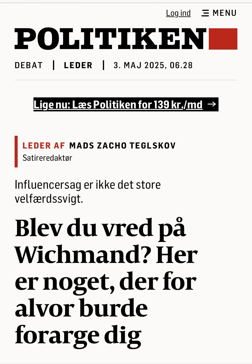 Forargelsen var massiv i sagen om en kvinde med ADHD, der fik den hjælp, hun havde behov for.
Men forargelsen udebliver ift massive fejl på handicapområdet, og voksne, der må sidde i deres egen urin.
Smag lige på det!
#enmillionstemmer #dkpol 
 <a href="/politiken/">Politiken</a> 
politiken.dk/debat/ledere/a…