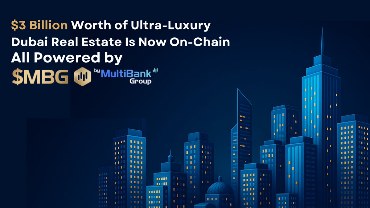 We have done the world’s BIGGEST RWA tokenization deal.

MultiBank Group has signed a $3B tokenization agreement with UAE real estate giant MAG and blockchain provider Mavryk.

It’s the largest RWA tokenization initiative to enhance the $MBG token value. 

Here’s what it means