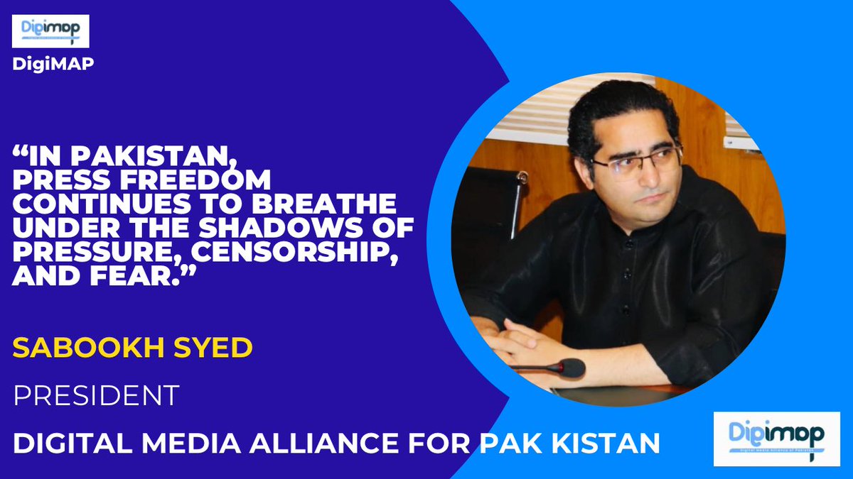 digimappk's tweet image. Journalism in Pakistan continues under pressure, censorship &amp;amp; fear. Over 100 journalists have lost their lives. Digital spaces are under threat. Yet, Pakistani journalists keep the flame of truth alive. #WorldPressFreedomDay #PressFreedom 

facebook.com/share/1C1TwsFo…