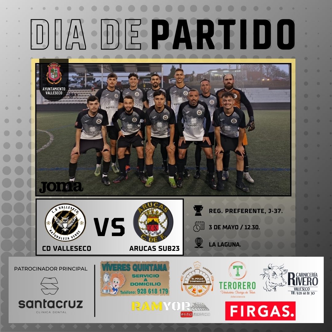 CD Valleseco Naturaleza Verde GC (@cdvallesecogc73) on Twitter photo ๐ด ยกSรกbado de fรบtbol en la Laguna!
โก๏ธ El primer equipo recibirรก a las 12:30 al Aricas Sub23 para disputar la 37ยช jornada de la competiciรณn liguera.
ยกCon todo chicos! โ๏ธ
#๐ฅ๐๐๐๐๐๐ฎ๐๐๐๐๐๐ถ๐๐น๐๐๐๐๐๐๐ค๐ค ๐ด ยกSรกbado de fรบtbol en la Laguna!
โก๏ธ El primer equipo recibirรก a las 12:30 al Aricas Sub23 para disputar la 37ยช jornada de la competiciรณn liguera.
ยกCon todo chicos! โ๏ธ
#๐ฅ๐๐๐๐๐๐ฎ๐๐๐๐๐๐ถ๐๐น๐๐๐๐๐๐๐ค๐ค