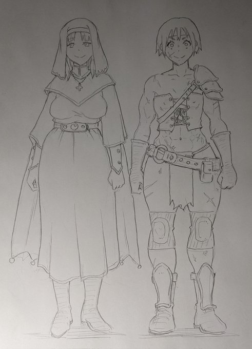 次のマンガに登場する戦士と僧侶のコンビ。 