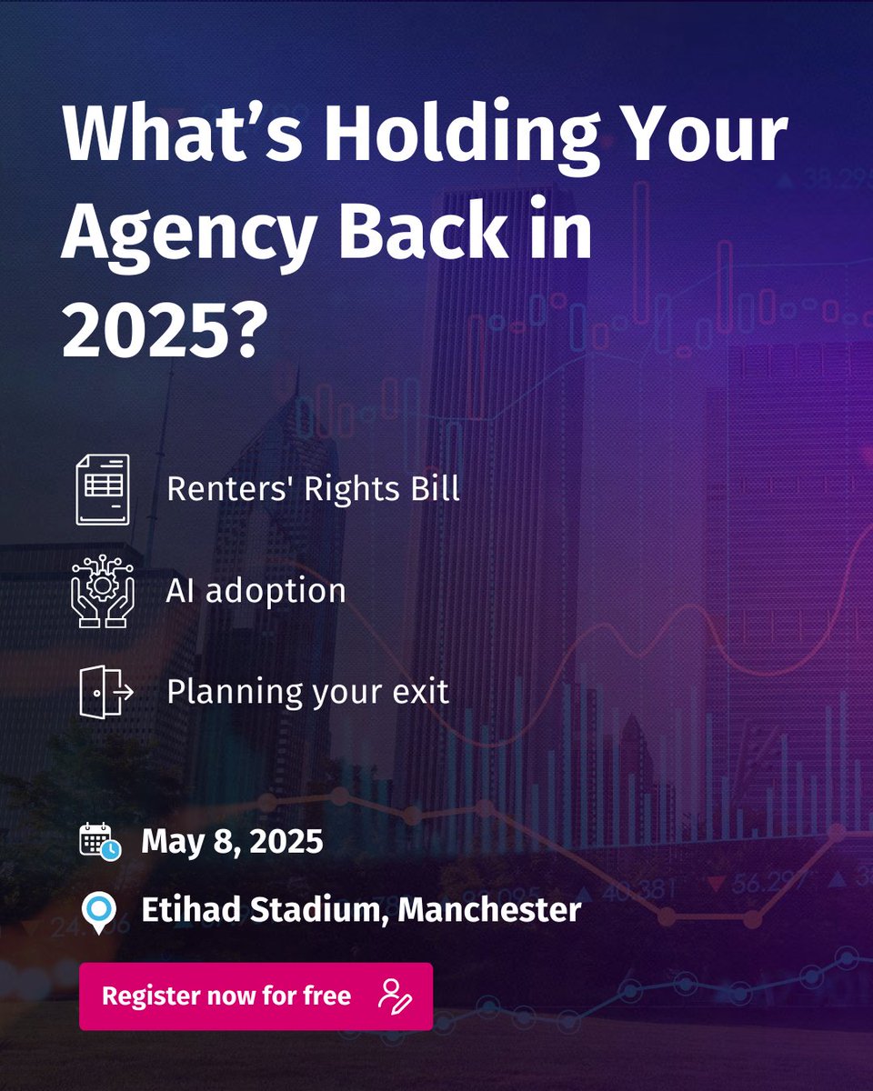 📊 #Estateagents—what’s your biggest challenge in 2025?
1️⃣ Renters' Rights Bill
2️⃣ AI adoption
3️⃣ Planning your exit

🗳️ Vote below &amp; join us on 8 May at #EtihadStadium for real solutions.
🎟️ eventbrite.co.uk/e/from-ai-to-r…