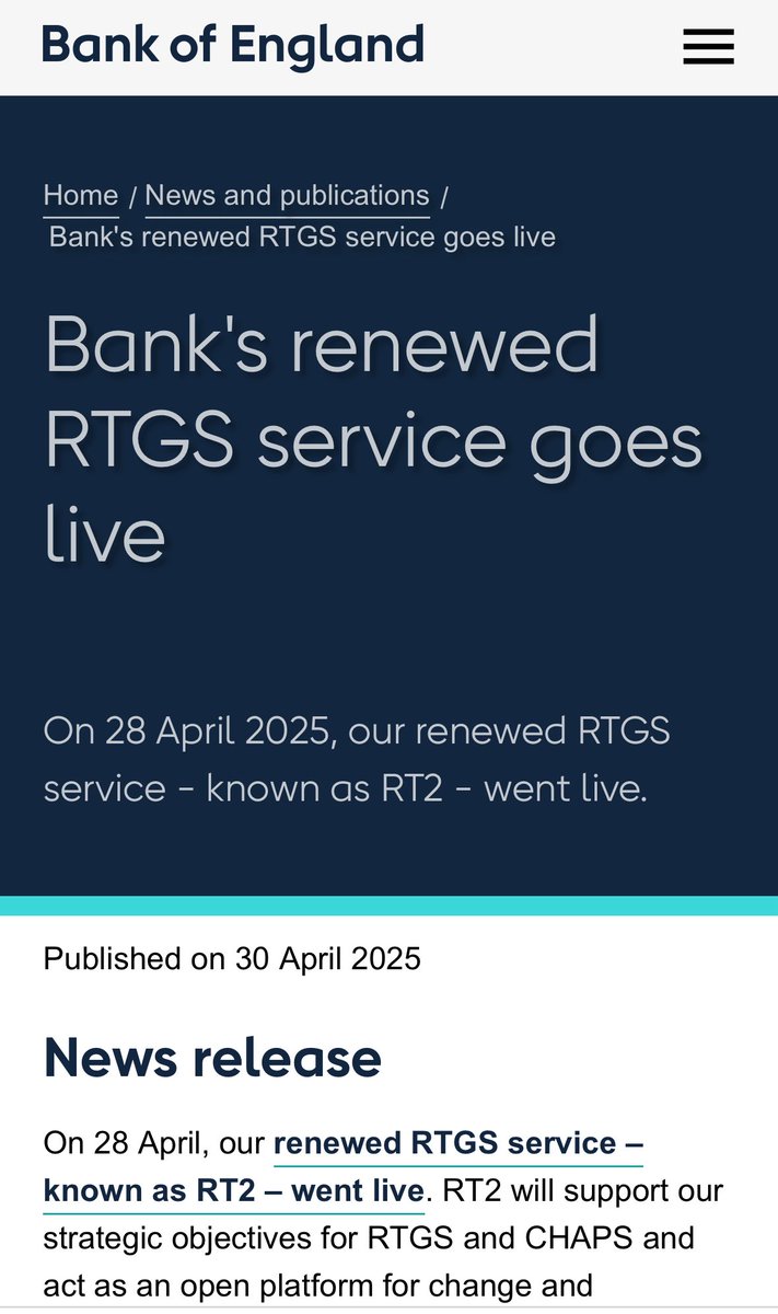 The new SATP enabled RTGS goes live.

$QNT