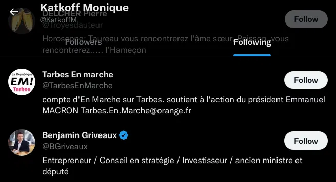Casimir_Noir's tweet image. La veuve de #NicolasKatkoff, l'anésthésiste (#REAA #GLDF) de Trébons est originaire d'Amiens et exerce la thérapie par l'#hypnose à Tarbes. Elle soutient #EnMarche et fréquente la chocolaterie Trogneux, qu'elle recommande sur la page de Jean Trogneux .