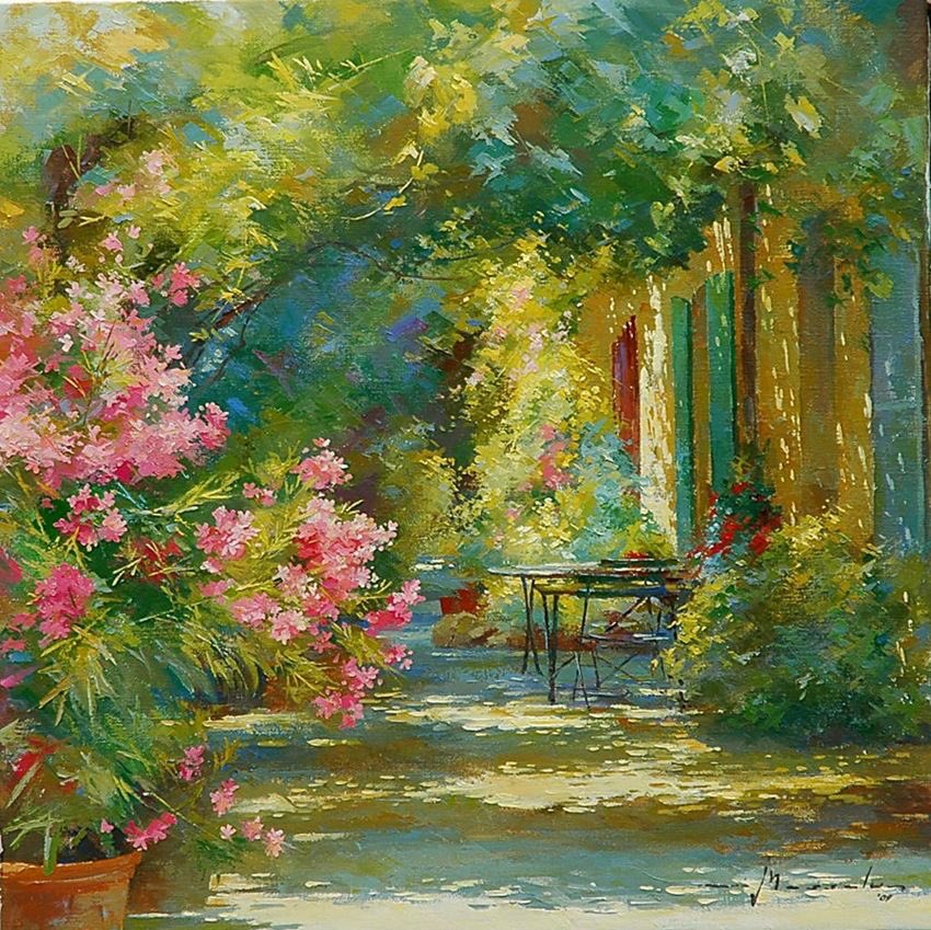 Johan Messely 
Belgian painter who creates colourful and realistic paintings of Provence  in oils and pastels.
