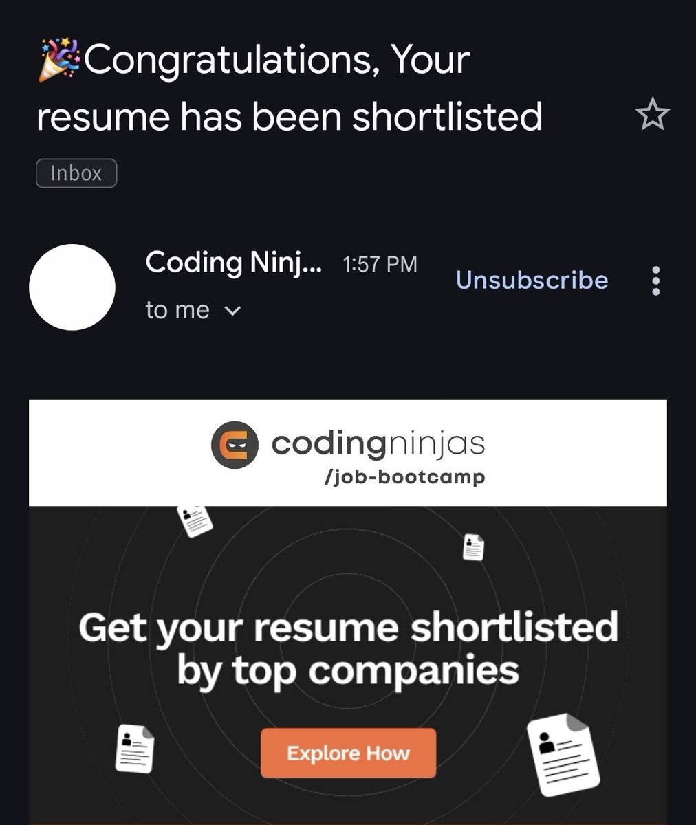 SOORAJ BALA ๐จโ๐ป (@bheeeshmadev) on Twitter photo Do not click on email or links attached in email just because you thought it's says your resume has been shortlisted... This is not what you think...
It's <a href="/CodingNinjasOff/">Coding Ninjas</a> Promoting their stuffs ๐
#beware - opt out from such emails if you recieve them... Do not click on email or links attached in email just because you thought it's says your resume has been shortlisted... This is not what you think...
It's <a href="/CodingNinjasOff/">Coding Ninjas</a> Promoting their stuffs ๐
#beware - opt out from such emails if you recieve them...