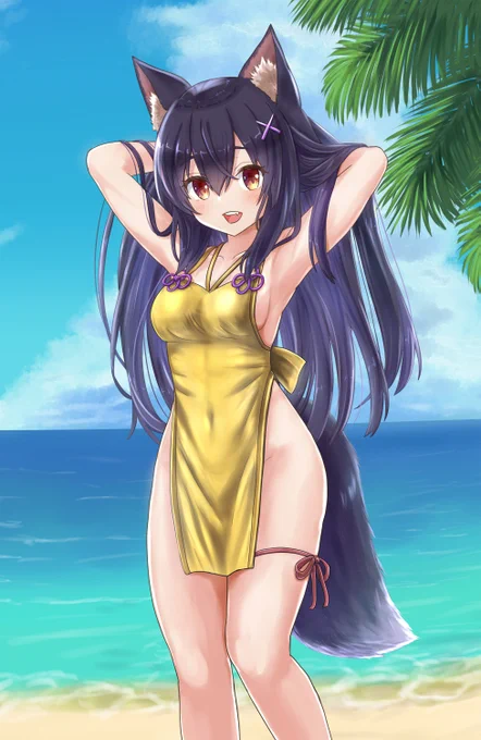 某ゴールデンウィークネタ?に便乗してゴールデン仕様の狼娘くノ一ちゃんを 