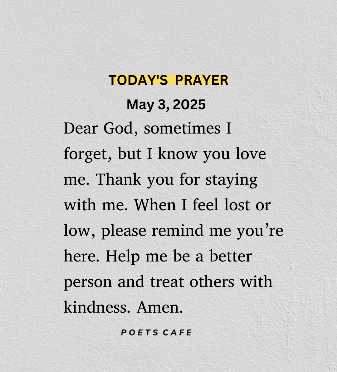 Today's prayer
