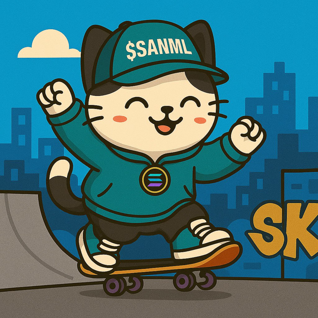 SolanAnimal's tweet image. Catch $SANML catching air! 💨 

This Solana animal is ready to take the crypto world by storm. Hop on board and be part of the excitement! 🔥 

#SolanaMeme #NewMemeCoin #SkateCat #CryptoAdventure