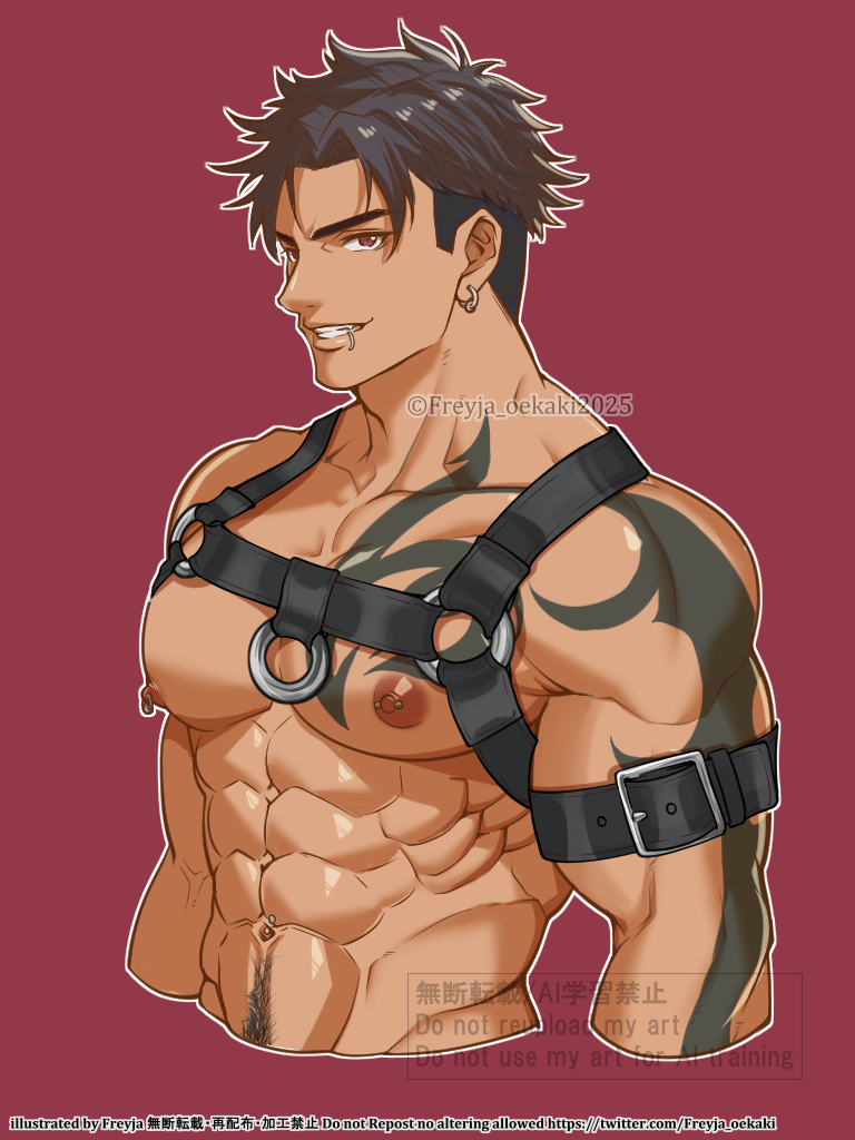 (OC)短髪ジャスティン＆ボンデージ
⚠️🔞NSFW🔞⚠️