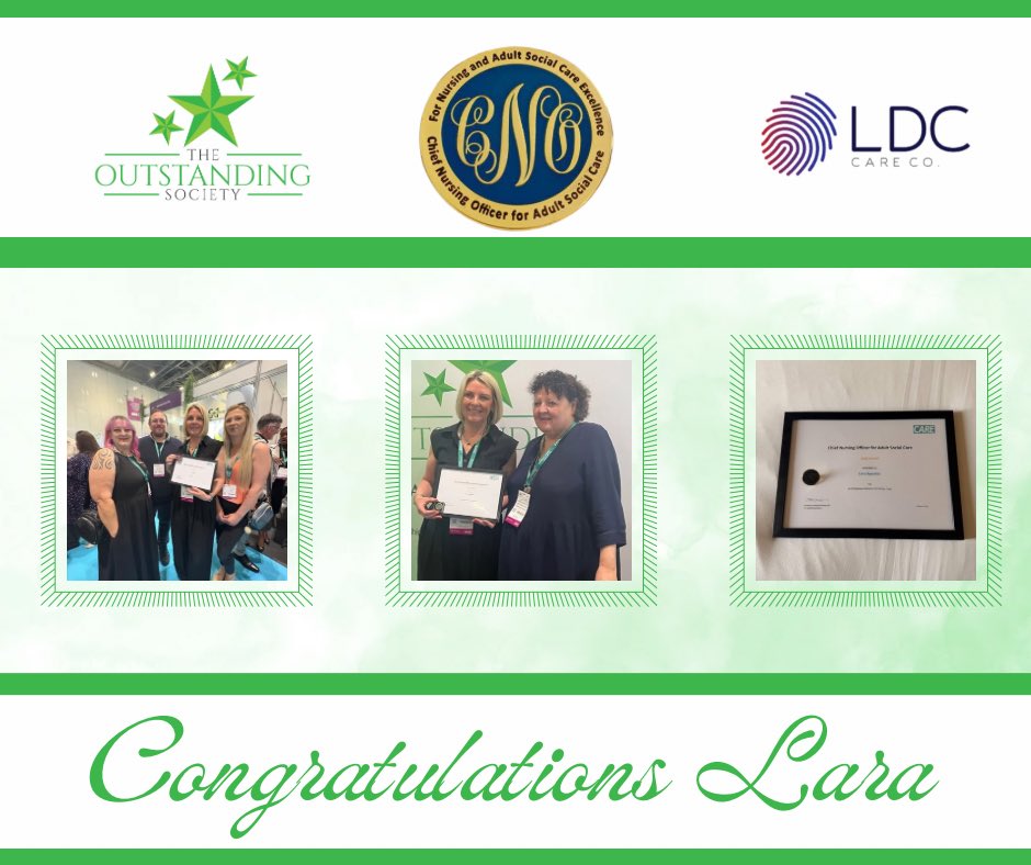 Congratulations to our outstanding Director, Lara Bywater, on receiving the prestigious Gold Award for Outstanding Services to Social Care from the Chief Nursing Officer for Adult Social Care, <a href="/sturdy_deborah/">Deborah Sturdy</a>, at the <a href="/CareShow/">Care Show</a> London. 

This well-deserved recognition highlights