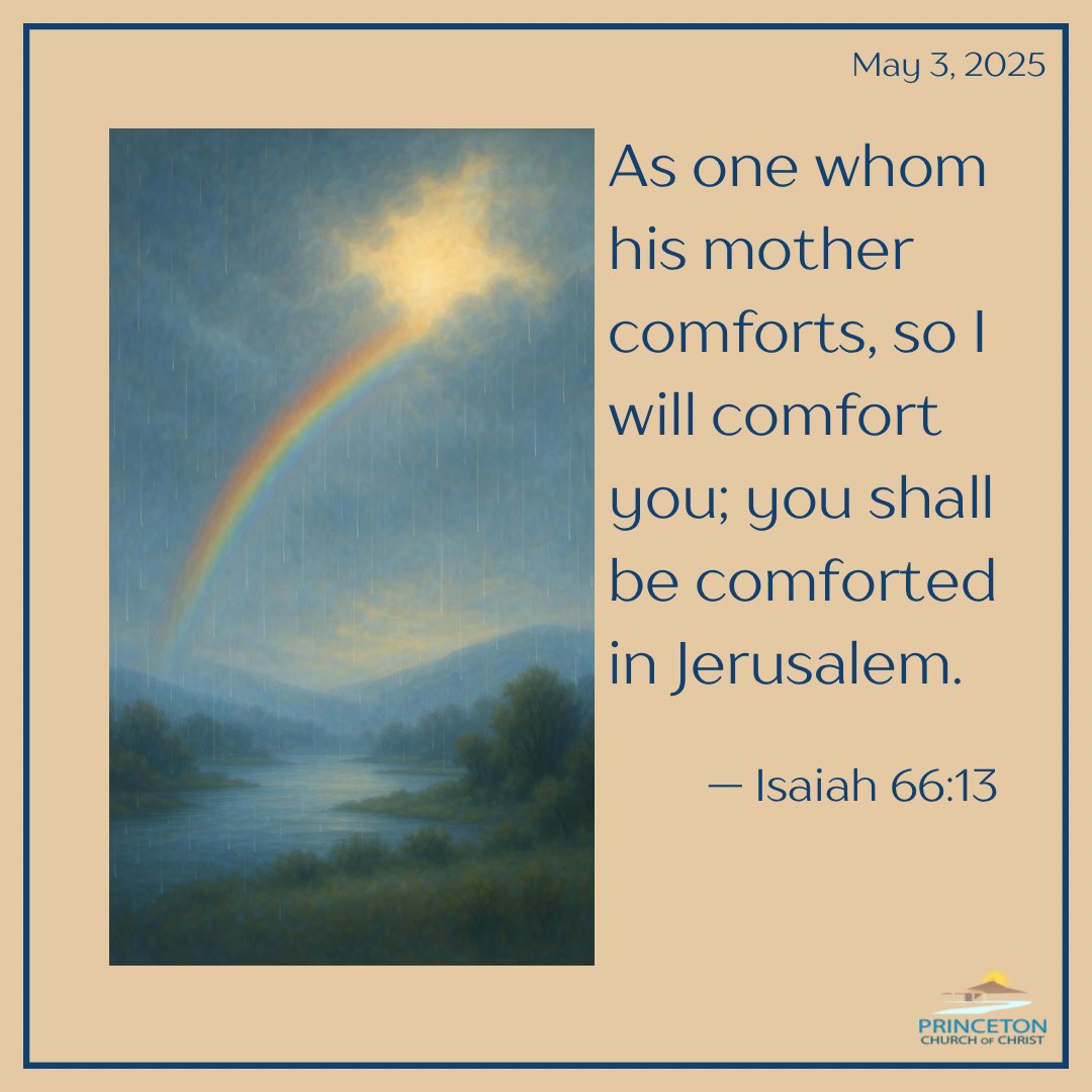AD33C_of_Christ's tweet photo. “As one whom his mother comforts, so I will comfort you.” Isaiah 66:13
A mother's comfort—intuitive, present, and healing—mirrors divine care. God's comfort surrounds with the same knowing tenderness as a mother's embrace.
#MothersInScripture #DivineComfort https://t.co/IqjyaJ1pAx