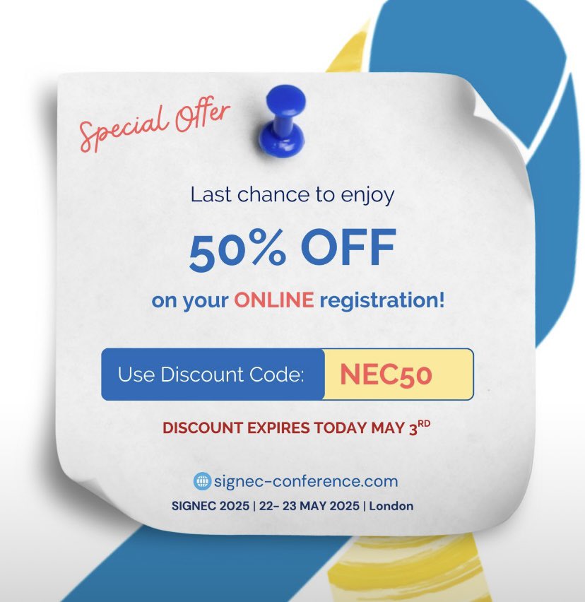 <a href="/MCA_SE/">MCA Scientific Events</a> <a href="/mkrettiwt/">minesh.khashu (tweeting in individual capacity)</a> <a href="/SIGNECconf/">SIGNEC   signec.org</a> Today 3rd May only