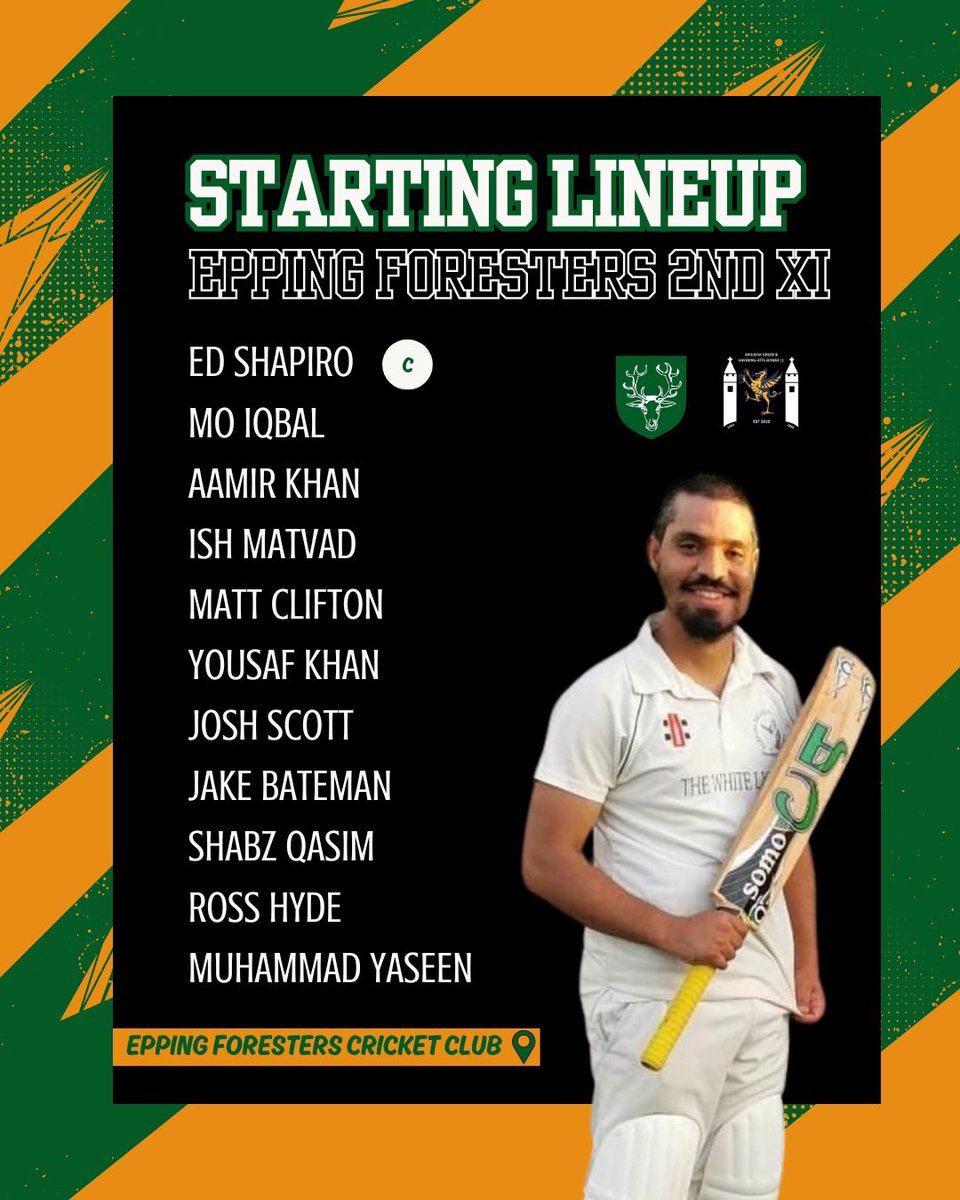 Epping Foresters CC (@eppingforesters) on Twitter photo Here’s how we line up for today 🏏
Come on you Stags 🦌 Here’s how we line up for today 🏏
Come on you Stags 🦌