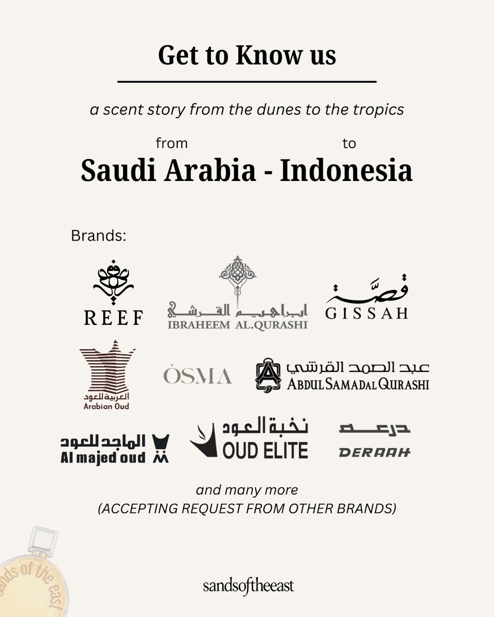 sandsoftheeast's tweet photo. From Saudi Arabia to Indonesia β bringing you closer to the scents you love. Discover Arabian perfumes, now just a step away.
.
#parfumarab #jastipparfumarab #jastipparfum #jastipreef #jastiparab #jastiparabsaudi https://t.co/S1gCHZPVNx