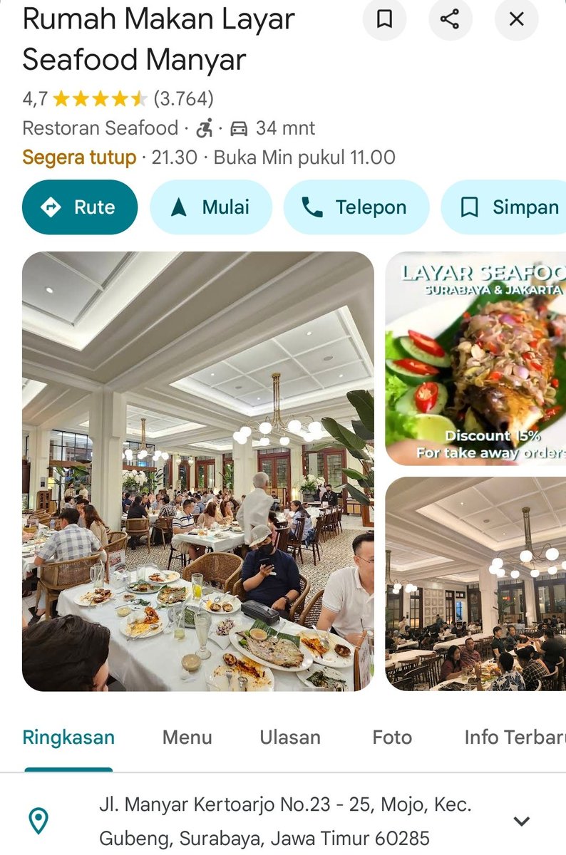 definitelystudy's tweet image. Today's photos dump
📍Layar Seafood Manyar, Surabaya, Indonesia. 
#LayarSeafood
#Photography
#Night
#Restaurant
#Random