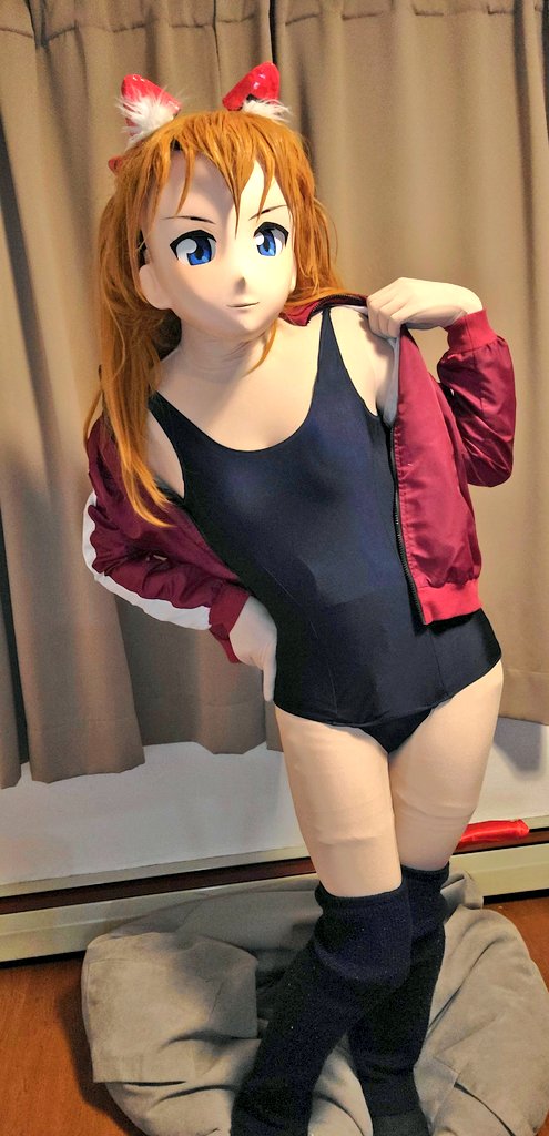 Blade_Kig's tweet image. Who says catgirls can&apos;t swim?
#kigurumi #Asuka #Langley #Evangelion #着ぐるみ #kig #kigurumicosplay