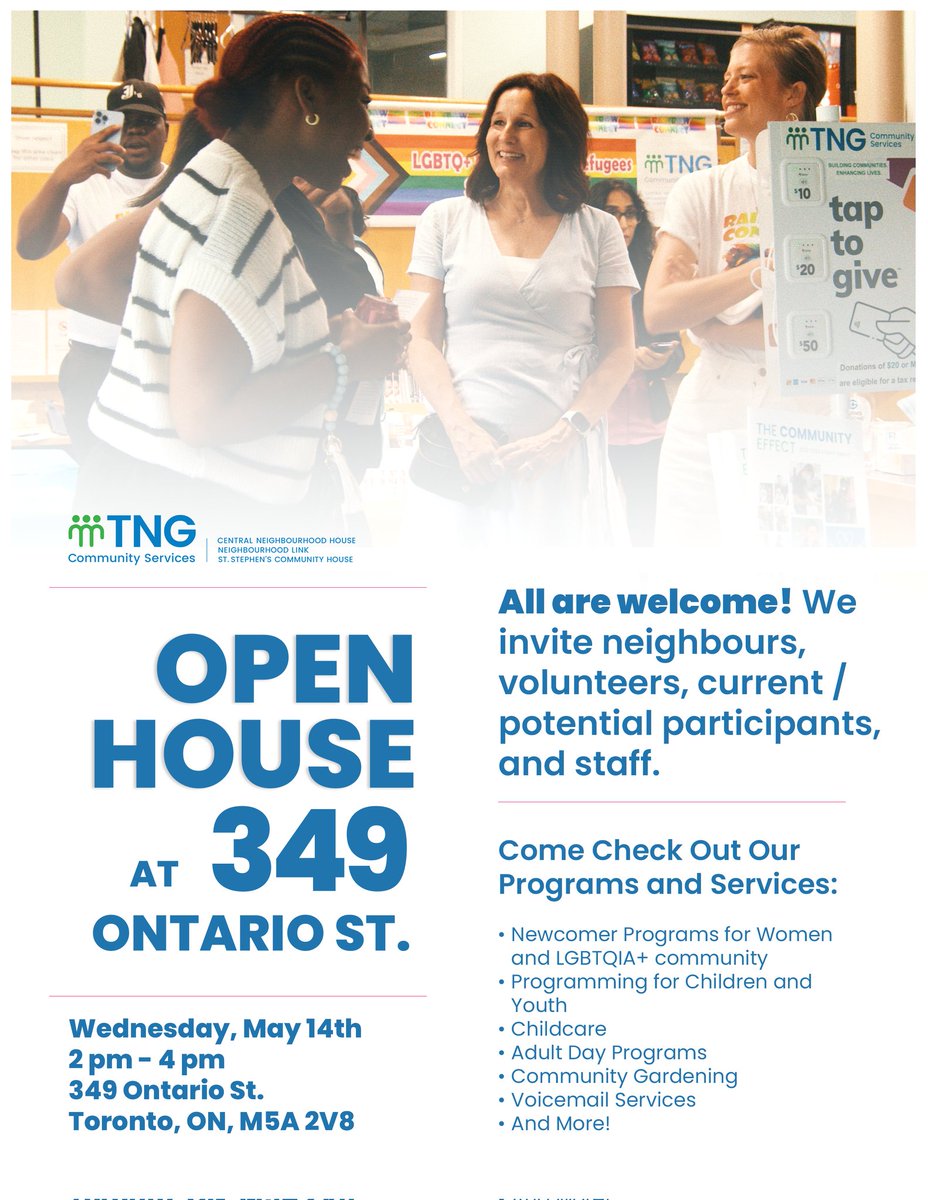 trustee_hub's tweet photo. Closing out #NationalVolunteerWeek You're Invited! 

Date: May 14

Time: 2:00 PM – 4:00 PM
Location: 349 Ontario St

Check out @tngcommunityto programs and services. https://t.co/9Qm8E5GdGb