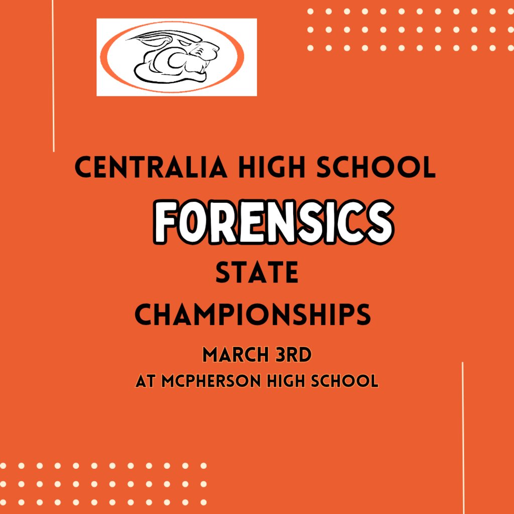 Good Luck to Morgan Allen &amp; Parker Koch as they compete at State Forensics today in McPherson.