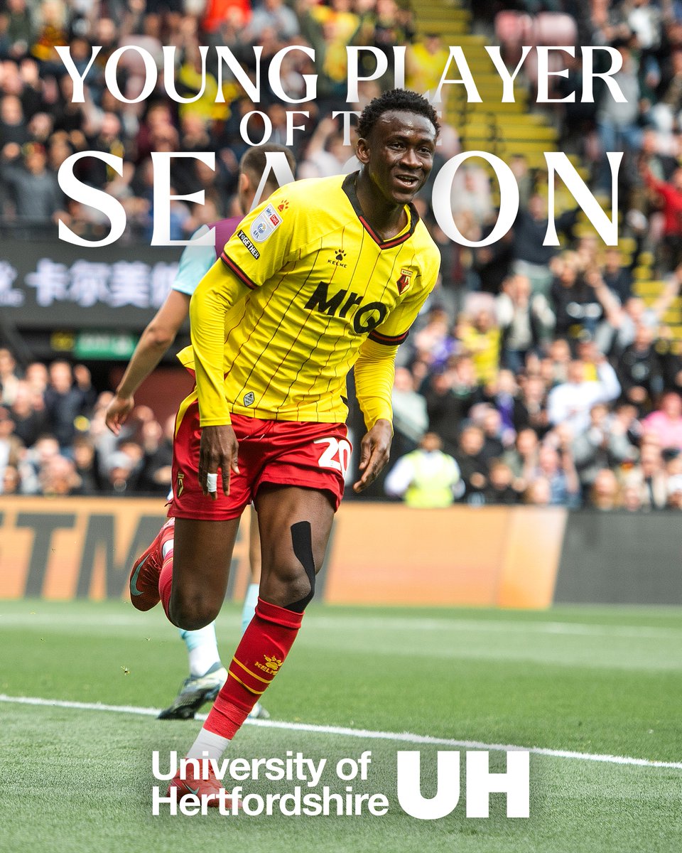Watford Football Club (@watfordfc) on Twitter photo Your <a href="/UniofHerts/">University of Hertfordshire</a> Young Player of the Season 🇲🇱
Congratulations, Mamadou! 💛 Your <a href="/UniofHerts/">University of Hertfordshire</a> Young Player of the Season 🇲🇱
Congratulations, Mamadou! 💛