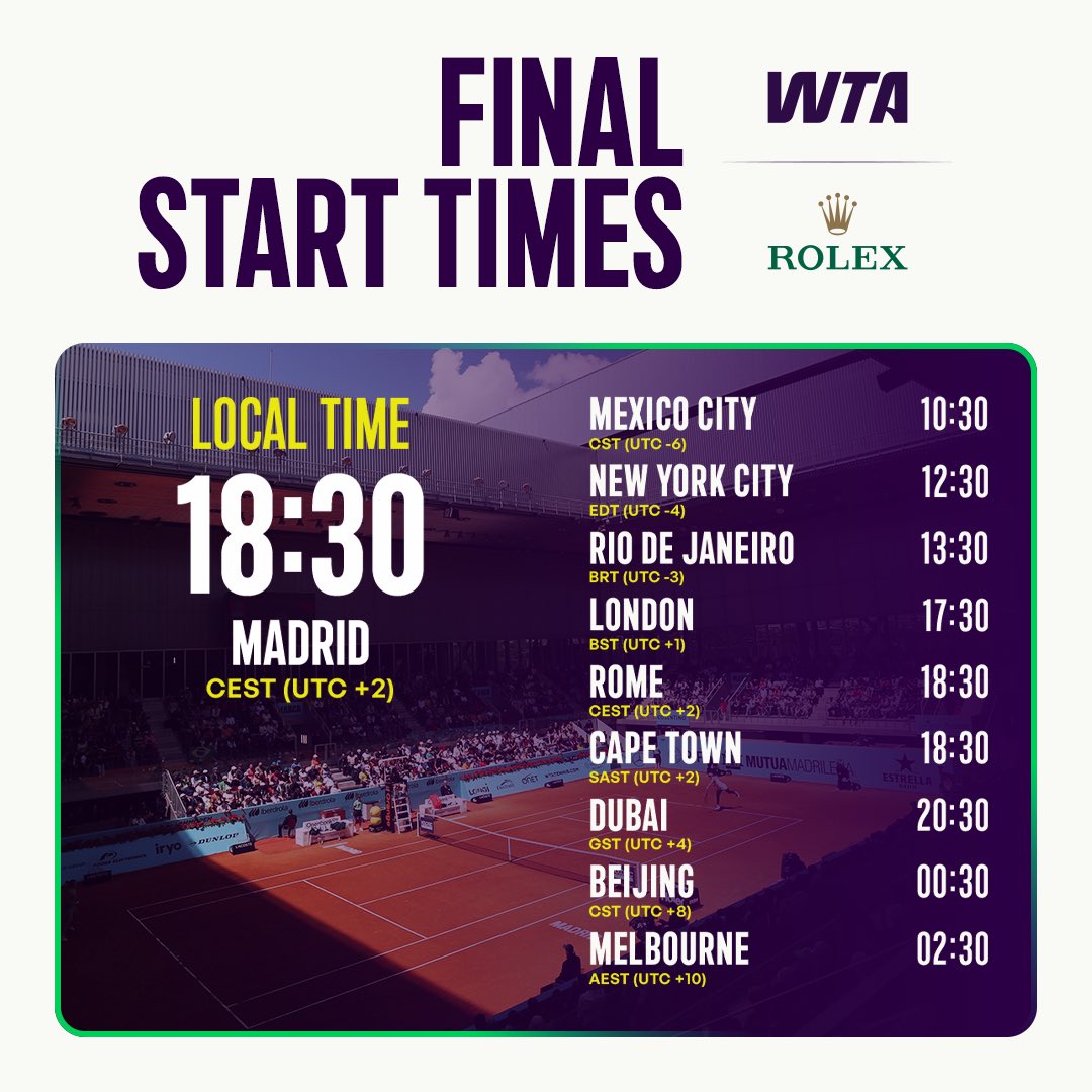 The final countdown ‼️ Where will you be tuning in from? @ROLEX | #MMOPEN
