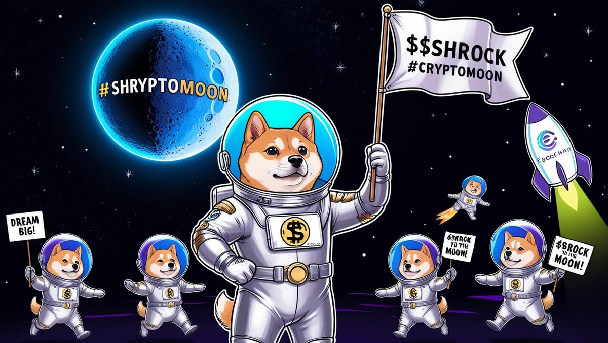 Shibrocket_EGC's tweet photo. “Woof woof! 🐶 ShibaRocket Pack—our Shiba astronauts are ready to take over EgonChain! 🚀 Where do you think $SHROCK will land us on the #CryptoMoon? Share your wildest dreams below & let’s dream big together! 🌙 #ShibaRocket #MemeCoin #Egon” https://t.co/R7xew7Wsc2