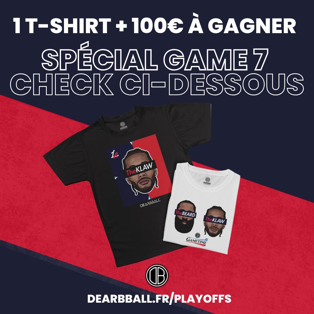 LAClippersFRA's tweet photo. 🎁 NOUVEAU PETIT CONCOURS AVEC @dearbball POUR REMPORTER UN T-SHIRT ET 10 x 10€ EN BON D'ACHATS !

▫️ RT le tweet
▫️ Follow @LAClippersFRA et @dearbball 
▫️ Répond en commentaire : combien Harden mettra-t-il de points + assists lors du Game 7 à Denver ?

(exemple : 23 pts + 8 ast = inscrire 31 en commentaire)

Tirage au sort parmis les vainqueurs demain !

(Le gagnant du t-shirt sera tiré au sort parmi les scores justes)
