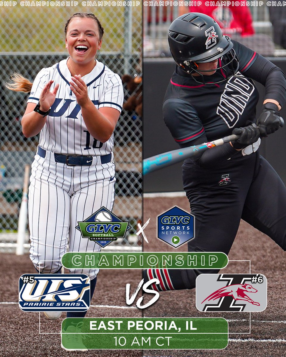 GLVCsports's tweet photo. 🏆🥎 Time to crown a champion 👑

CHAMPIONSHIP
#5 @UISAthletics 🆚 #6 @UIndyAthletics 

📺 @GLVCSN ($)
📊 https://t.co/IUf4dkPN2l
📍 EastSide Centre
⏰ 10 AM CT

#GLVCsb | #GLVCchamps https://t.co/f75qgpRwJg