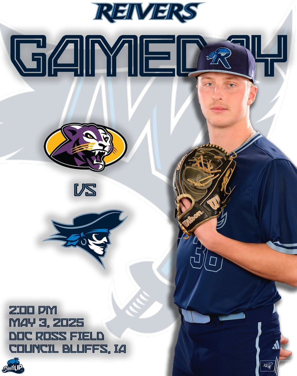 reiverbaseball's tweet photo. Final regular season game of the year!!

🏴‍☠️⚾️ REIVER GAMEDAY ⚾️🏴‍☠️

🆚 Ellsworth
🕑 2 pm
📍 Doc Ross Field, Council Bluffs, IA
📺 https://t.co/qgG6PYSZn1

#SailsUp🏴‍☠️ | @GoReivers https://t.co/ebWcGq4dAJ