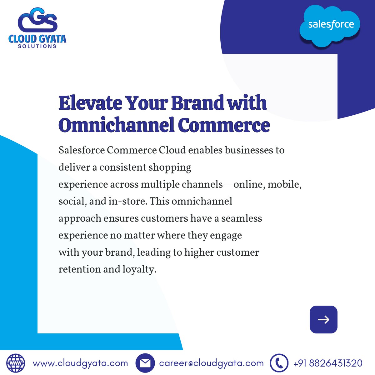 cloudgyata's tweet photo. Boost your biz with Salesforce Commerce Cloud! 🚀
Personalized shopping, unified channels, and scalable growth — all in one powerful platform.
Grow smarter, sell faster. 💼💡 #Salesforce #CommerceCloud #eCommerce #BusinessGrowth https://t.co/IIu3LmnT3R
