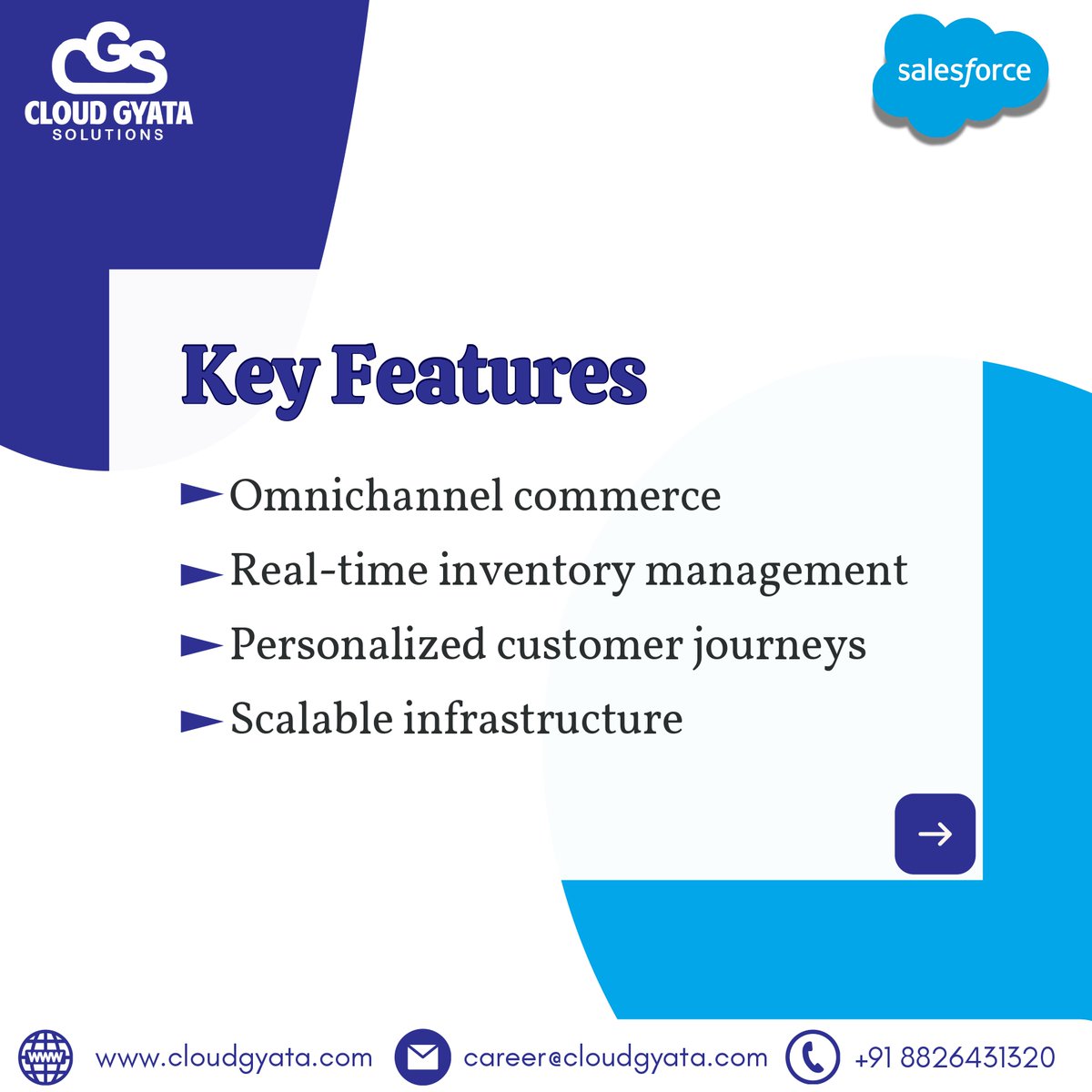 cloudgyata's tweet photo. Boost your biz with Salesforce Commerce Cloud! 🚀
Personalized shopping, unified channels, and scalable growth — all in one powerful platform.
Grow smarter, sell faster. 💼💡 #Salesforce #CommerceCloud #eCommerce #BusinessGrowth https://t.co/IIu3LmnT3R