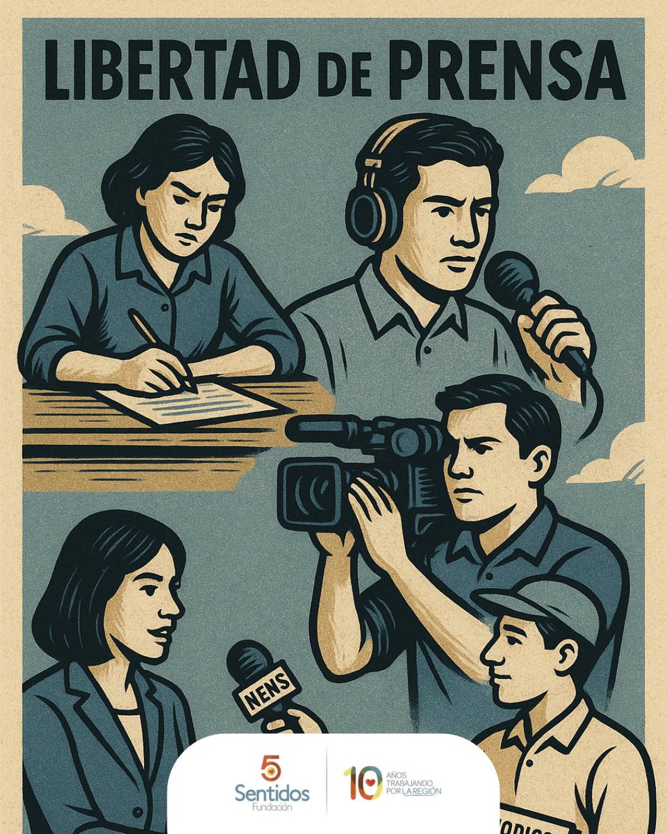 FCincoSentidos's tweet photo. La libertad de prensa es un pilar fundamental de la democracia, un camino hacia la verdad, un espacio para la pluralidad de voces y el eco de las historias que deben ser contadas. 🎙️🎥📷📰 https://t.co/PtWMLAzoY7