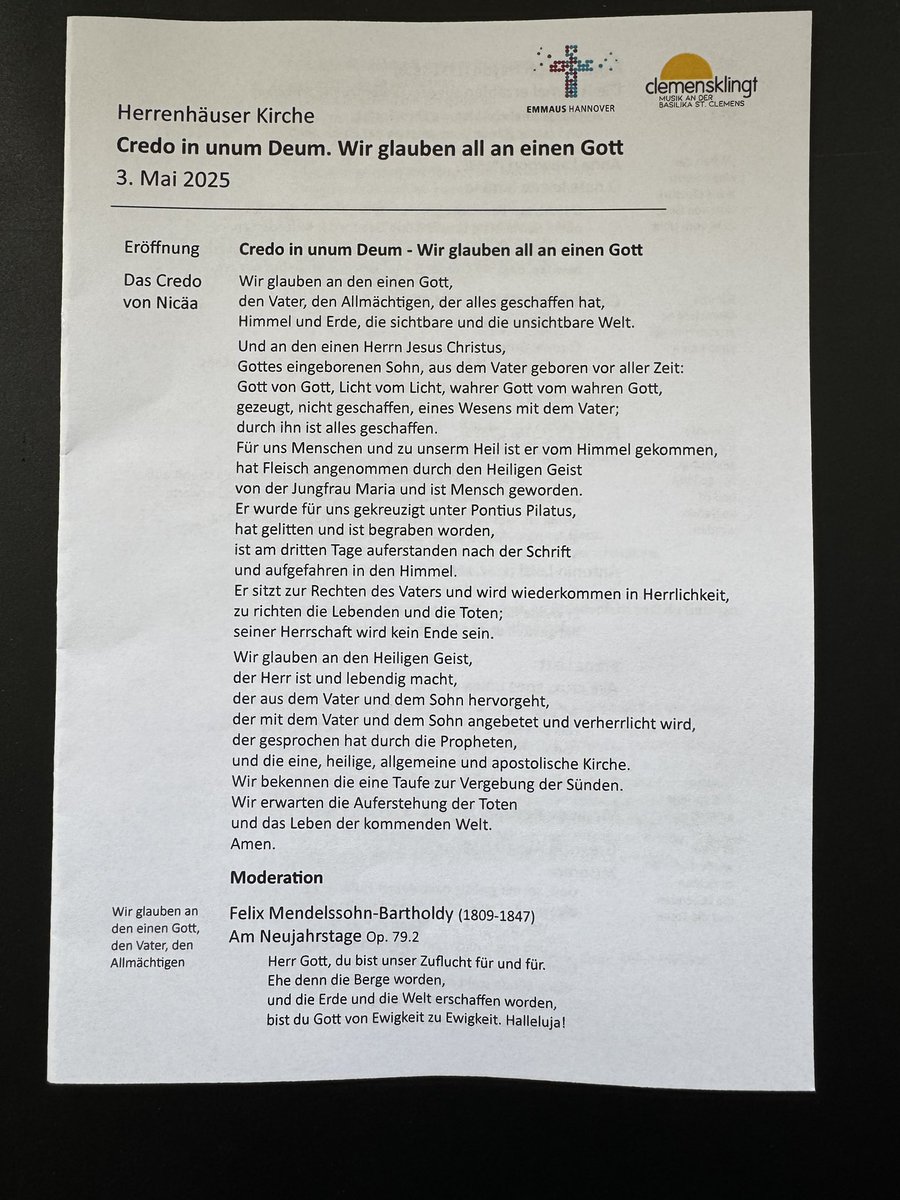 Heute beim Kirchentag in Hannover-Herrenhausen um 17h - 1700 Jahre ökumenische Verbundenheit seit Nicäa - herzliche Einladung!