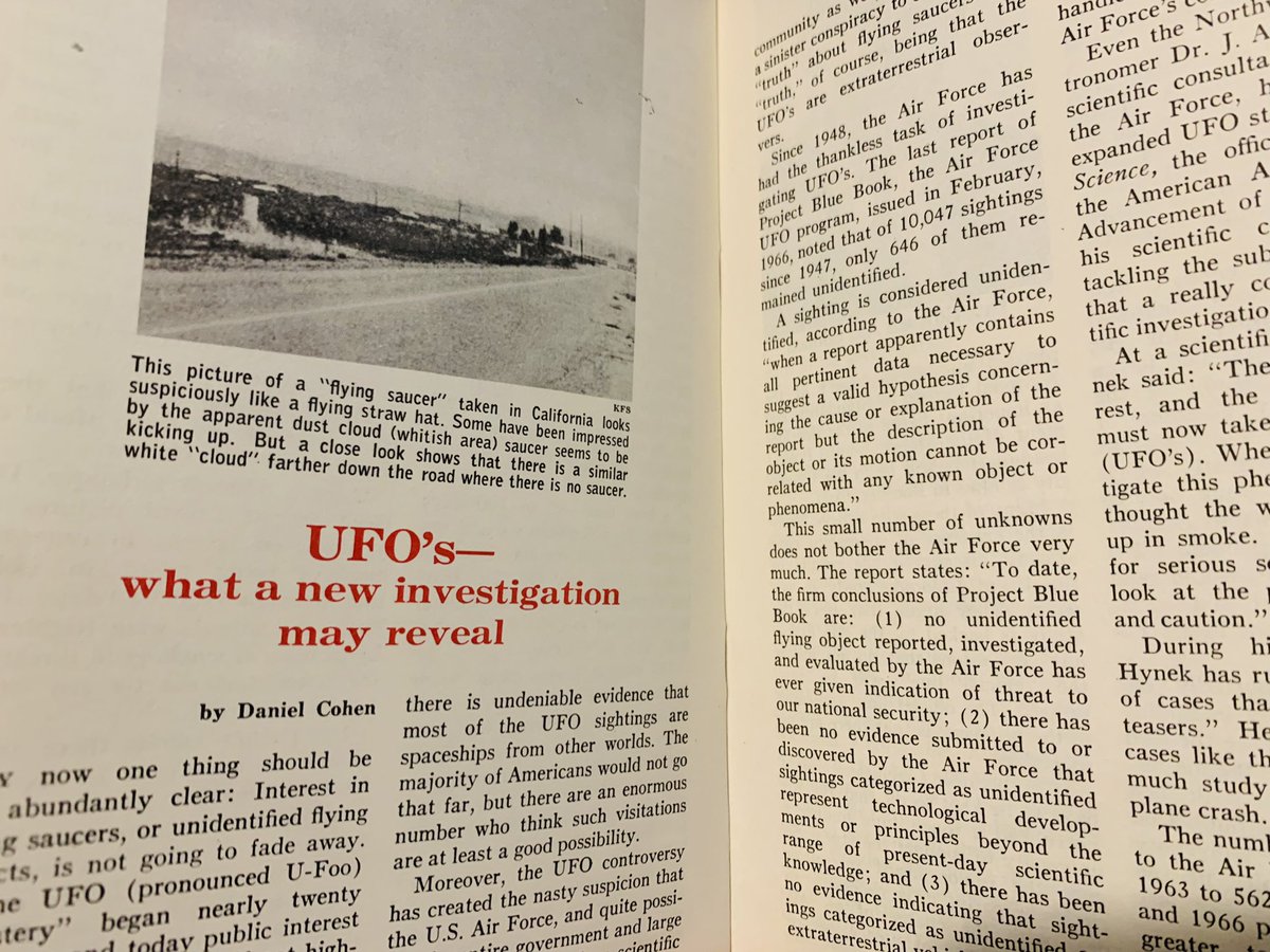MHuntington7's tweet photo. Obtained this glorious December 1966 Science Digest for the collection! ποΈπΈπ #UFOs #UFOX #UFOLibrary #ScienceDigest #UFOCulture #UFOHistory #Ufology #StudyUFOs
Scored for under $2! π²
ππ» With a Daniel Cohen preview article on the Condon Study! π² https://t.co/bTeJ3JSCYW