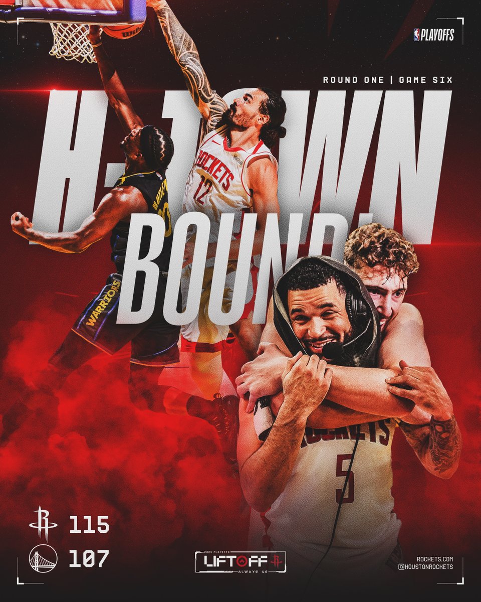 The mission continues 🚀

Game 7 in front of the home crowd. H-Town, y'all know what to do!