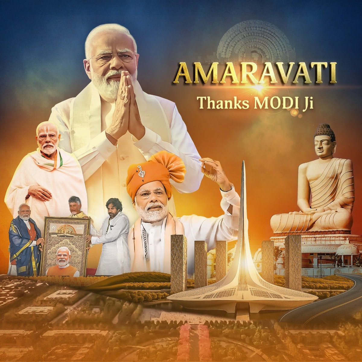 BJP4Andhra's tweet image. రాజధాని అమరావతితో ఆంధ్రుల కాంక్షలకు ఊపిరి పోసిన ప్రధాని @narendramodi గారికి శతకోటి ధన్యవాదాలు.
#Modi4APDevelopment