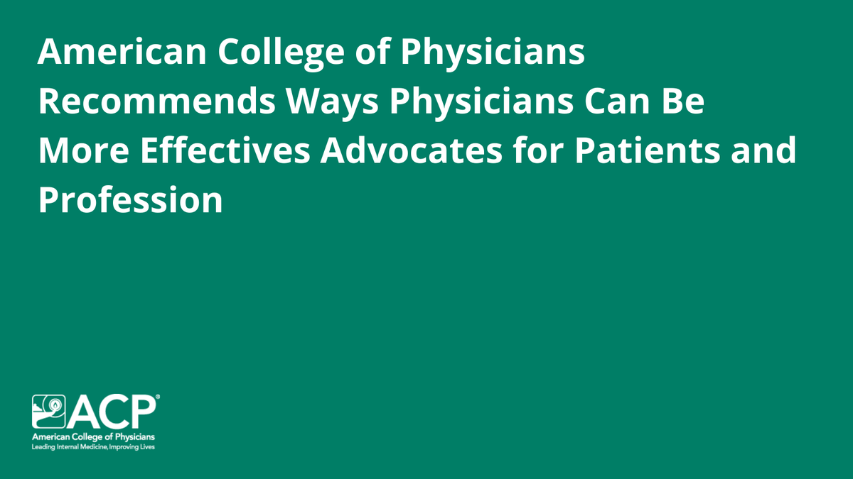 ICYMI: Frustration with the U.S. health care system has been growing, leading physicians to explore collective action to make improvements. ACP is offering recommendations about how physicians can be advocates for their patients and profession: bit.ly/4iuO0BR