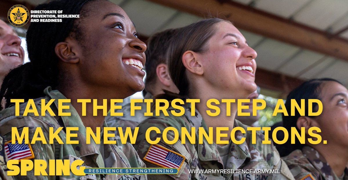 ArmyMWRBOSS's tweet image. Being away from friends and Family can be tough, especially for single Soldiers. Fortunately there are plenty of opportunities to forge new connections in the Army. Discover the possibilities through BOSS. armymwr.com/programs-and-s… @ArmyResilience #ad