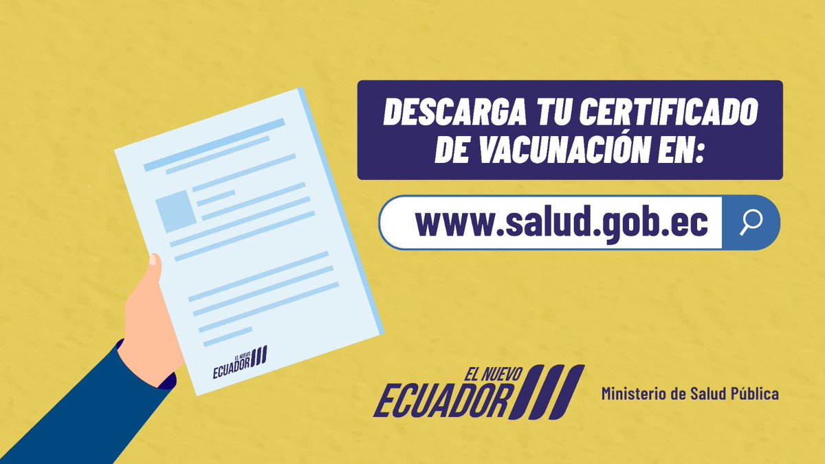 Salud_Ec's tweet photo. ¡Prevenir es vivir!

Vacúnate gratis contra la fiebre amarila.

Reforzamos la vacunación en la Amazonía.

Descarga tu certificado aquí: https://t.co/s8BsW0uh6t

#ElNuevoEcuador https://t.co/OZTBPQ6XTq