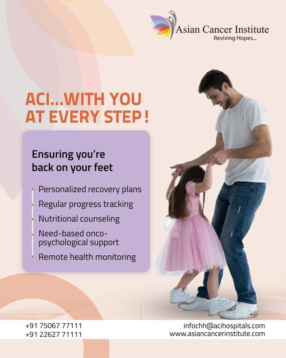 AsianCancerInst's tweet photo. Healing isn’t just medical — it’s emotional, personal, and lifelong. At Asian Cancer Institute, we walk with you every step of the way to ensure you’re back on your feet with strength, care, and support.
.
.
#CancerCare #RecoverySupport #AsianCancerInstitute #HealingJourney https://t.co/GnTQE4b7gs