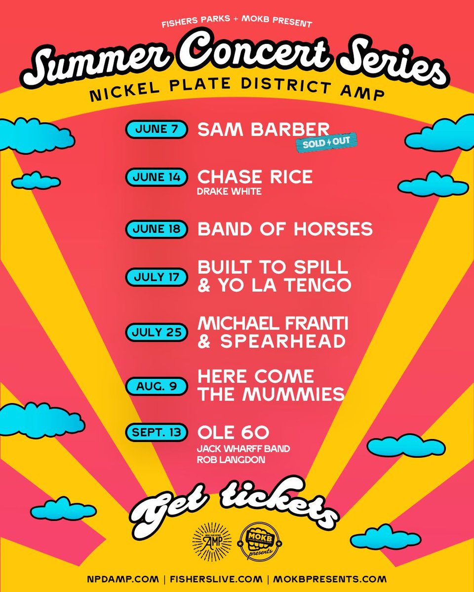 Our Summer Concert Series is heating up at Nickel Plate District Amphitheater! ☀️ Have you grabbed your tickets yet? Don’t miss out on an unforgettable lineup of live music all season long. Grab you tickets now at mokbpresents.com 🎫