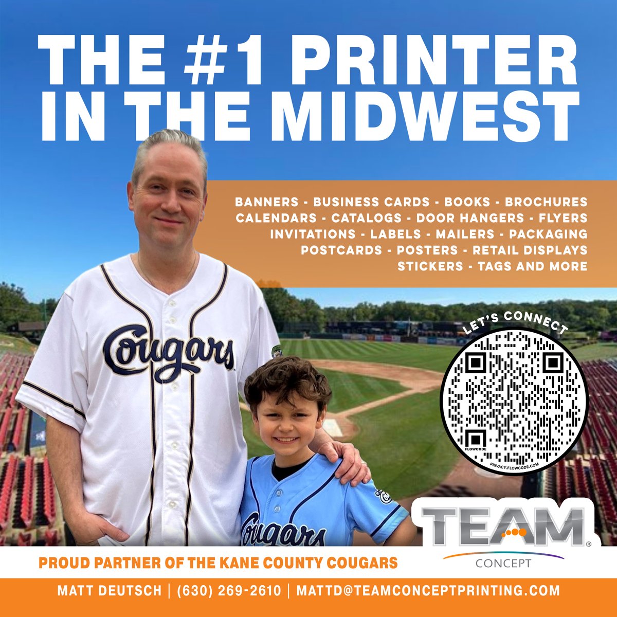 Kane County Cougars (@kccougars) on Twitter photo <a href="/TeamConcept/">TEAM Concept Printing</a> is the #1 printer in the Midwest and a proud partner of the Kane County Cougars! <a href="/TeamConcept/">TEAM Concept Printing</a> is the #1 printer in the Midwest and a proud partner of the Kane County Cougars!