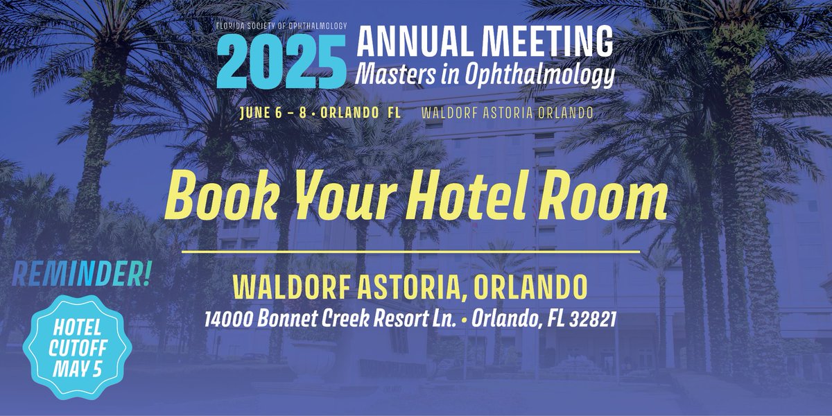 🚨Only THREE days left to book your #Ophmasters hotel room!🚨

Reserve by Monday, May 5, to stay steps from the action &amp; enjoy the Waldorf Astoria’s amazing amenities. See you in Orlando, June 6–8!🌴

🏨Book now: ow.ly/Ji4a50VKvBX
