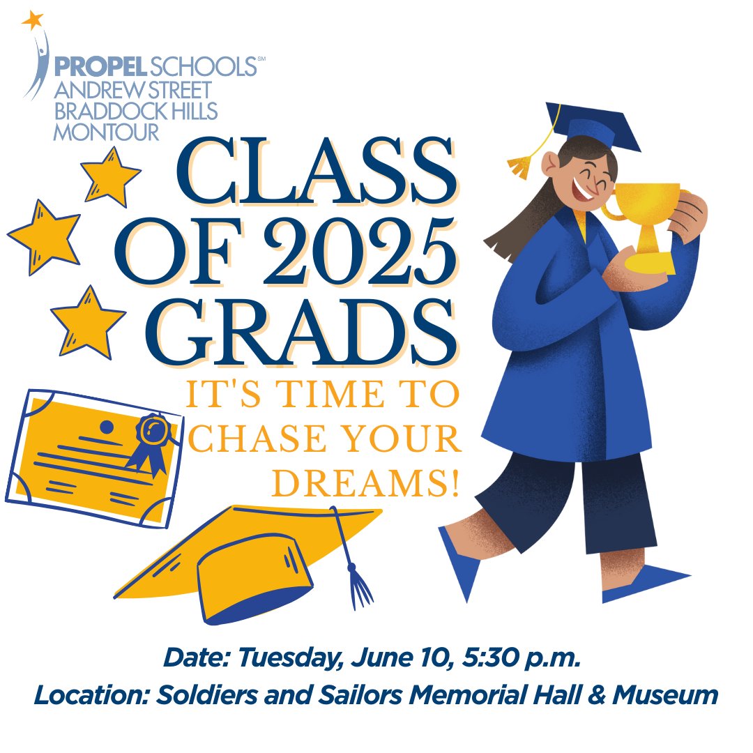 The countdown to graduation is on! 🎓✨ We want to hear from the families of Propel High School seniors and staff. What are you most excited about for graduation day? 🎉 Drop a comment below and tag a senior who deserves a shout-out! 👩‍🎓👨‍🎓 #PropelGrad2025 #DefyExpectations