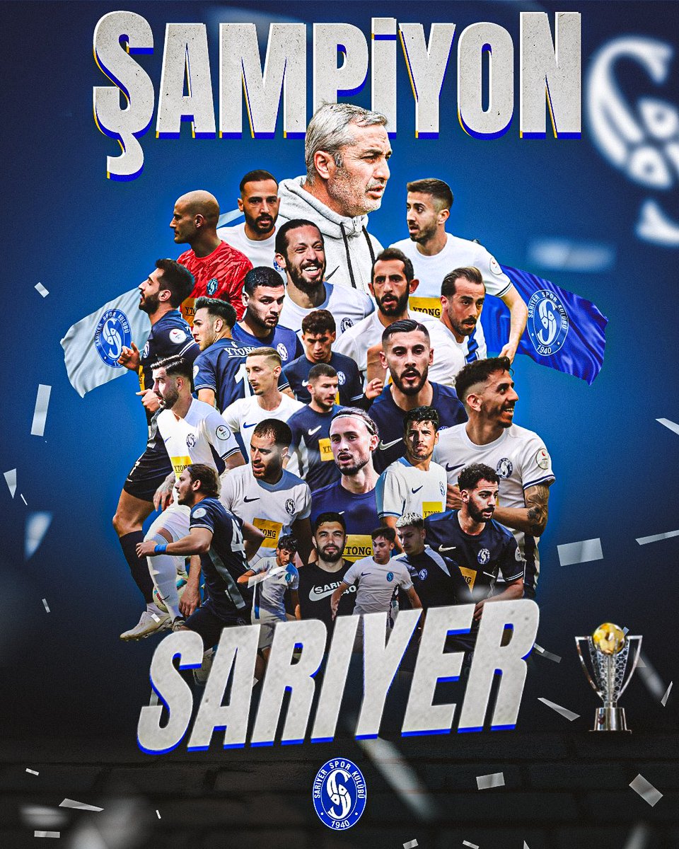 🏆 ŞAMPİYON SARIYER 

Nesine 2. Lig Beyaz Grup 2024-2025 sezonu şampiyonu: Sarıyer!