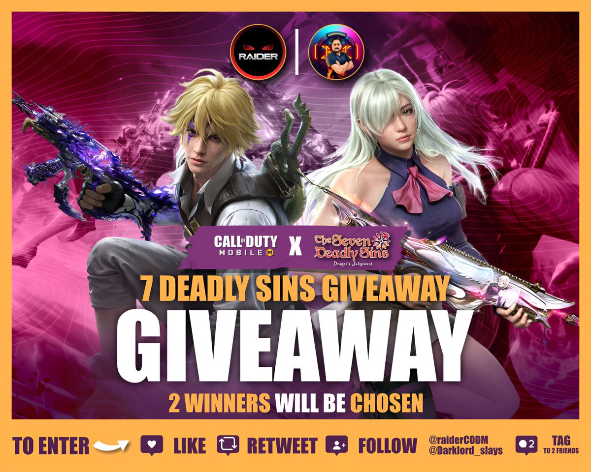 It’s DOUBLE GIVEAWAY time!  

How to enter:

Follow - <a href="/raiderCODM/">Raider YT</a> &amp; <a href="/darklord_slays/">DarkLord</a> 
Like this Post
Retweet this post
Tag 2 homies!

Good Luck!

Drawing to be held on 3/10