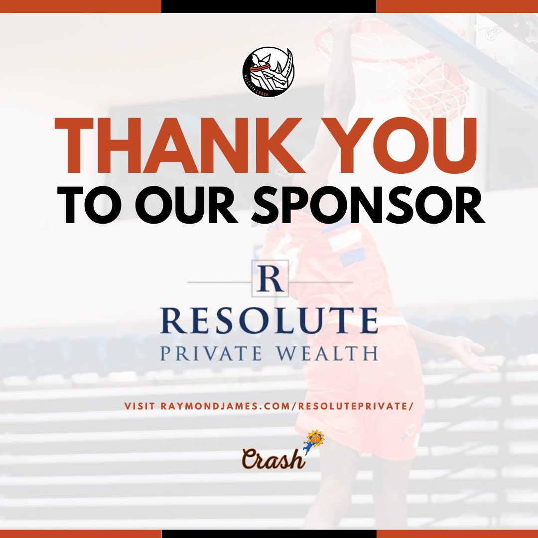 Huge thanks to our Silver Sponsor, Resolute Private Wealth! Like us, they don’t settle for anything less than the best. Their focus, precision, and commitment to excellence make them a perfect teammate—on and off the court.

#ResolutePrivateWealth #CrashBuildsLeaders 🦏🤝