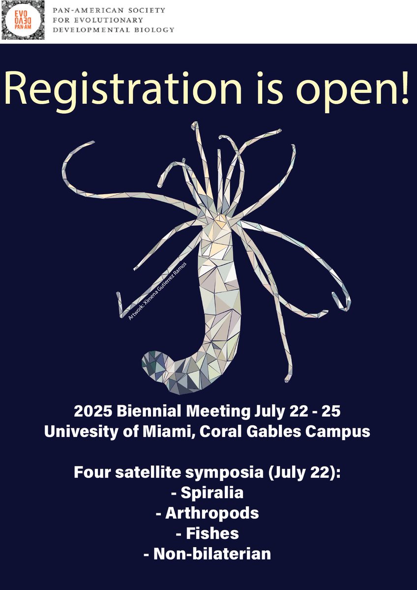 EvoDevo PanAm (@evodevopanam) on Twitter photo 🌟We are excited to announce the non-bilaterian satellite symposia at PASEDB meeting Miami July 22, 2025! 🪼🪸#PASEDB2025 #pasedb #evodevo
Organizers: Drs. Athula Wikarmanayake, Bill Browne & <a href="/natclarke8/">nat clarke</a>
Register here: evodevo.wildapricot.org/event-6007396 🌟We are excited to announce the non-bilaterian satellite symposia at PASEDB meeting Miami July 22, 2025! 🪼🪸#PASEDB2025 #pasedb #evodevo
Organizers: Drs. Athula Wikarmanayake, Bill Browne & <a href="/natclarke8/">nat clarke</a>
Register here: evodevo.wildapricot.org/event-6007396