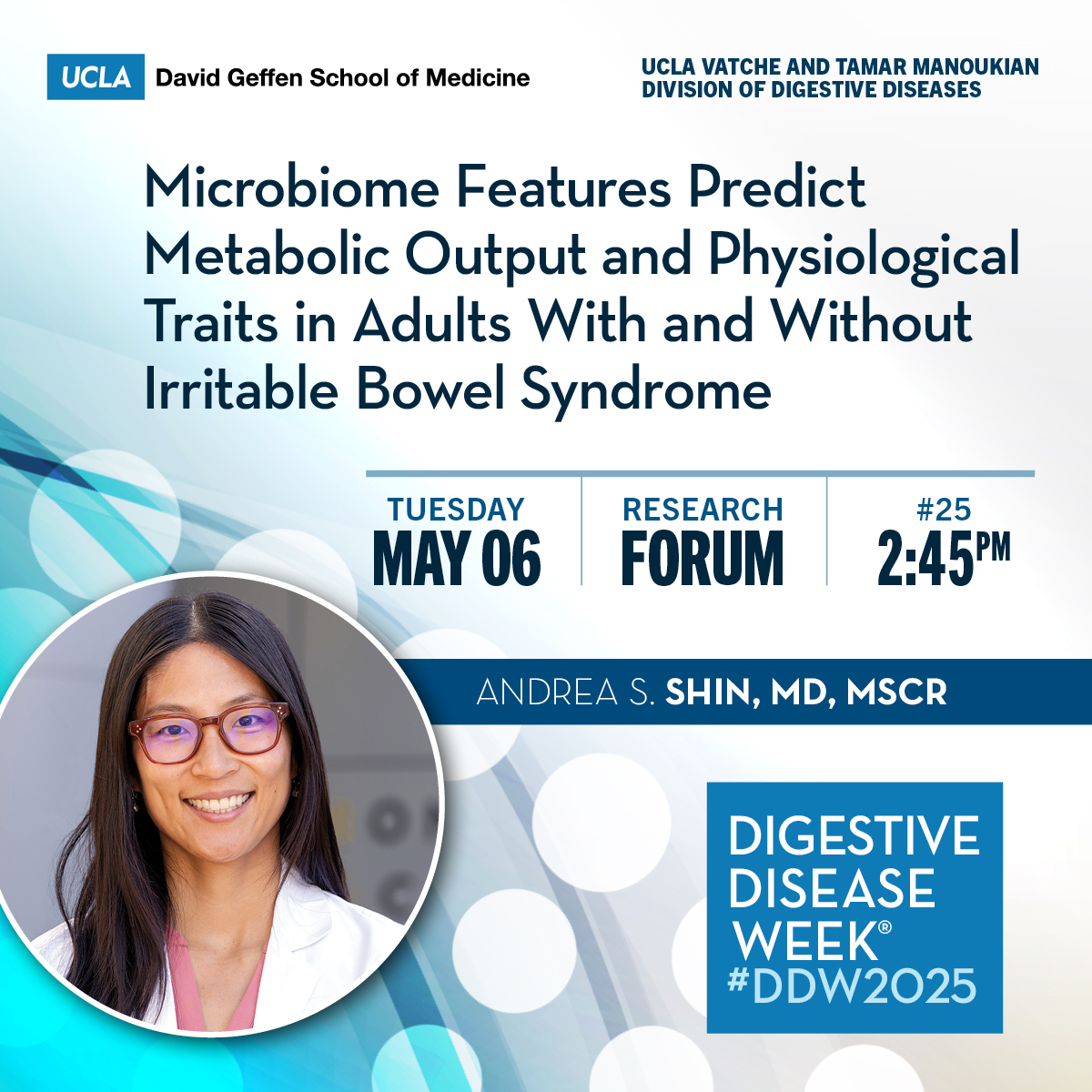 UCLA Gastroenterology and Hepatology (@uclagihep) on Twitter photo 🗓️Tuesday, May 6, 2:45 pm at #DDW2025!
#Microbiome Features Predict Metabolic Output and Physiological Traits in Adults With and Without #IBS
🌟<a href="/AndreaShin_GI/">Andrea Shin</a>
👤 Senior: X Gao
👥<a href="/LinChangMD/">Lin Chang</a> H Xu <a href="/JacobsLabUCLA/">Jacobs Lab</a> YJ Xing 🗓️Tuesday, May 6, 2:45 pm at #DDW2025!
#Microbiome Features Predict Metabolic Output and Physiological Traits in Adults With and Without #IBS
🌟<a href="/AndreaShin_GI/">Andrea Shin</a>
👤 Senior: X Gao
👥<a href="/LinChangMD/">Lin Chang</a> H Xu <a href="/JacobsLabUCLA/">Jacobs Lab</a> YJ Xing